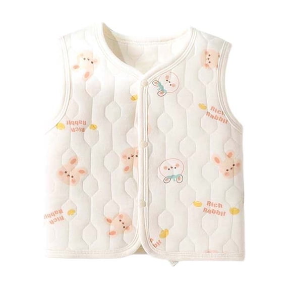 Pretxorve Kids Girls Boys Jacket Warm Quilted Button Front Sleeveless Tank Outerwear Sizes 3Months-3Y