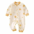 thumbnail image 1 of Pretxorve Toddler Girls Boys Romper Pumpkin Print Long Sleeve Button Crew Neck Fall Long Leg Jumpsuit, 1 of 4