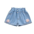 thumbnail image 1 of Pretxorve Kids Girls Denim Jean Shorts Summer Jeans Stretch Loose Sequin Bunny Ear Netting Bottoms Size 4-13Y, 1 of 4