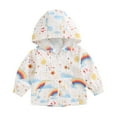 thumbnail image 1 of Pretxorve Kids Girls Hooded Jacket Multicolor Print Zip Up Long Sleeve Casual Outerwear Sizes 9M-6Y, 1 of 4