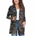 thumbnail image 1 of Pretxorve Kids Girls Cardigan Print Jacket Long Sleeve with Pockets Casual Outerwear, 1 of 4