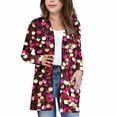 thumbnail image 1 of Pretxorve Kids Girls Cardigan Print Jacket Long Sleeve with Pockets Casual Outerwear, 1 of 4