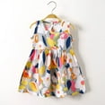 thumbnail image 1 of Pretxorve Kids Girls Sleeveless Dress Crew Neck Watercolor Print Soft Breathable Casual Dresses Sizes 6M-11Y, 1 of 3