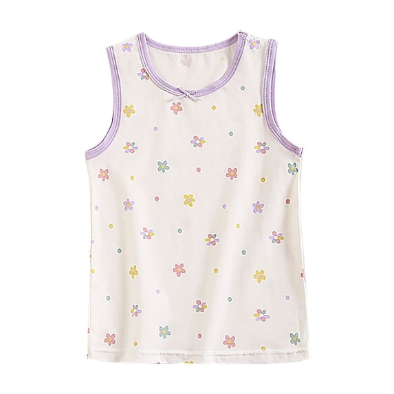 Pretxorve Kids Girls Spaghetti Strap Tank Top Summer Colorful Floral Print Layering Tanks Sizes 3-11Y