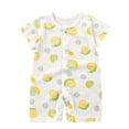 thumbnail image 1 of Pretxorve Toddler Girls Boys Romper Solid Short Sleeve Newborn Classic Short Leg Jumpsuit, 1 of 3