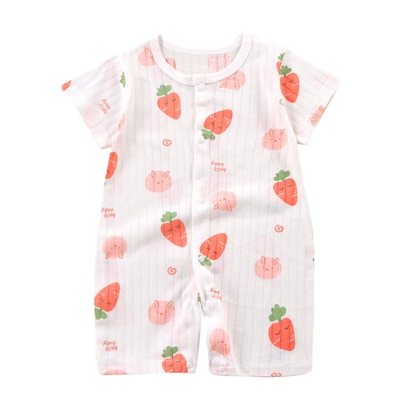 Pretxorve Toddler Girls Boys Romper Solid Short Sleeve Newborn Everyday Short Leg Jumpsuit