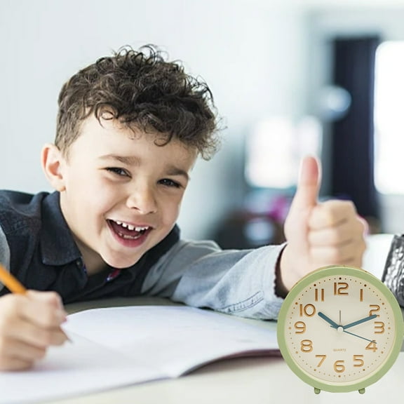 Pretxorve Primary School Student Alarm Clock Children's Clock Bedside Simples Small Alarm Clock Desk Clock Jump Seconds Not Silent
