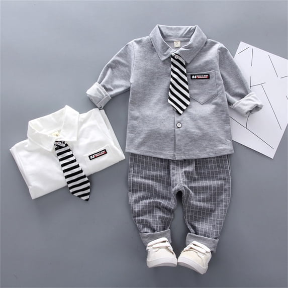 Pretxorve Toddler Boys Short Sleeve Set Dress Shirt Formal Party Outfits Sizes 1-4Y