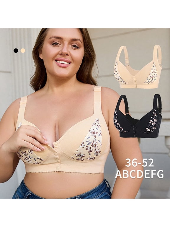 Women's Everyday Bras Solid A B EFG Cup Wireless Side Support Resist Sag Bra