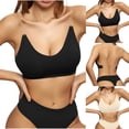 thumbnail image 1 of Pretxorve Women's Everyday Bras Solid Plus Size Clear Strap Fixed Cup U Back Wireless Bra, 1 of 4