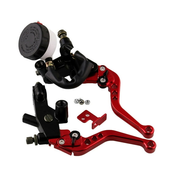 Pretyzoom Front Brake Clutch Lever for Motorcycle Red 1 Pair