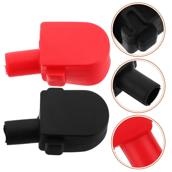 Pretyzoom 1 Pair Dustproof Rubber Battery Terminal Boot Assorted Color Short Circuit Prevention for Automotive Use