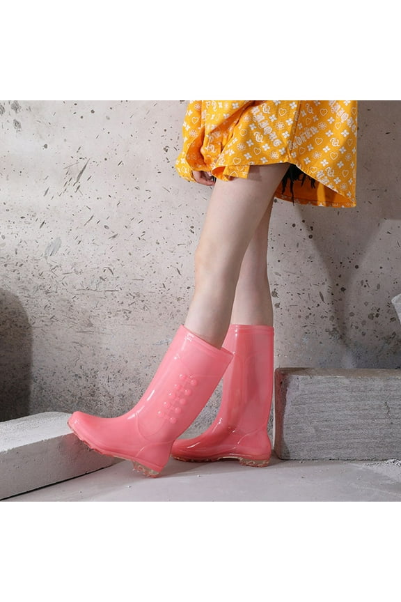 1 Pair of Adult Rain Boots Waterproof Plastic Transparent Simple and Practical for Wet Conditions