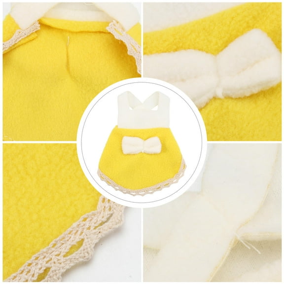 Pretyzoom 1 Pc Pet Dress Cotton Small Pet Harness Yellow Everyday Wear for Pet Owners