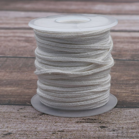 Pretyzoom 1 Roll Braided Wick Spool Easy to Cotton Wick Spool For Handmade Enthusiasts White Color