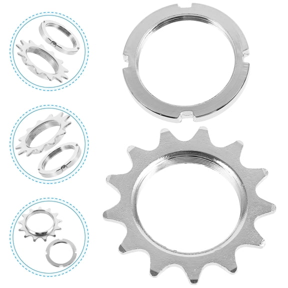 Pretyzoom 1Set Single Speed Freewheel Plated Silver High Strength Steel Bicycle Fixed Gear Hub Durable