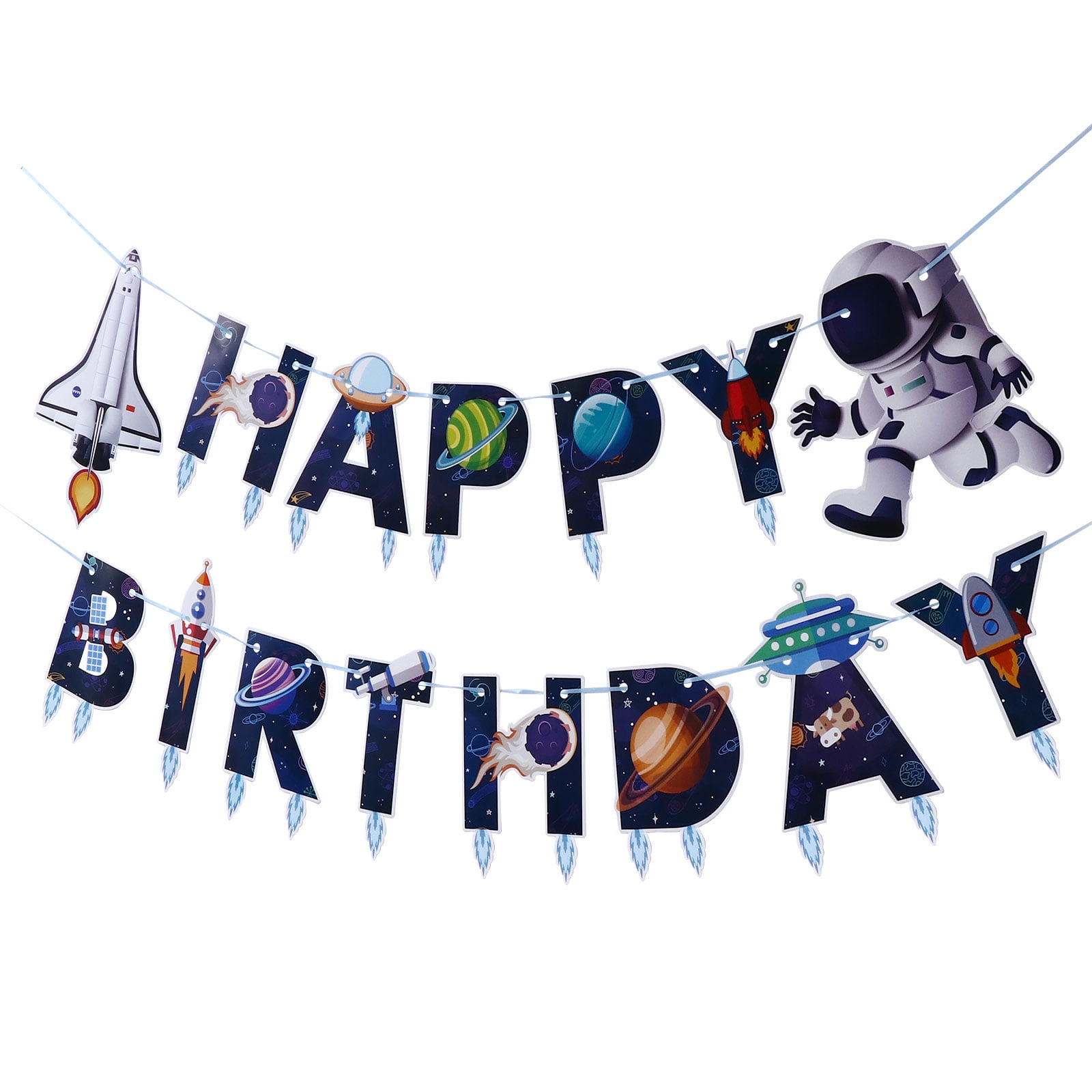 Pretyzoom Hanging Banners Paper Decorations Hanging Decoration for Childs Space Themed Events 1 Set