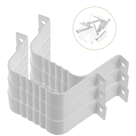 Pretyzoom 1Set White Aluminum Gutter Downspout Strap with Adapter and Hangers for Home Use