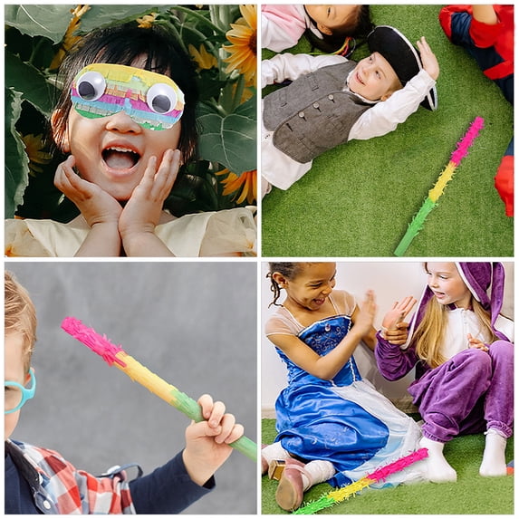 Pretyzoom Fun Pinata Stick 1 Set Assorted Color Paper Party Decoration for Special Occasions