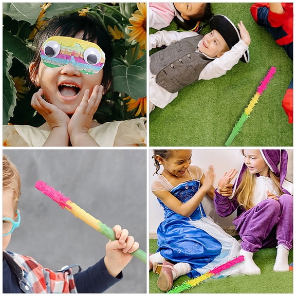 Pretyzoom Fun Pinata Stick 1 Set Assorted Color Paper Party Decoration for Special Occasions