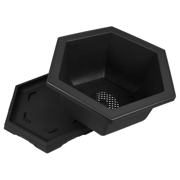 Pretyzoom 1Set Hexagonal Dark Brown Plastic Planter for Indoor Plants Suitable for Garden Balcony Office Use