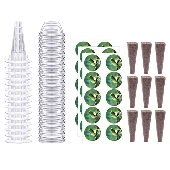 Pretyzoom 1Set Plant Containers with Grow Dome and Net Pots Plastic for Hydroponic Garden Use