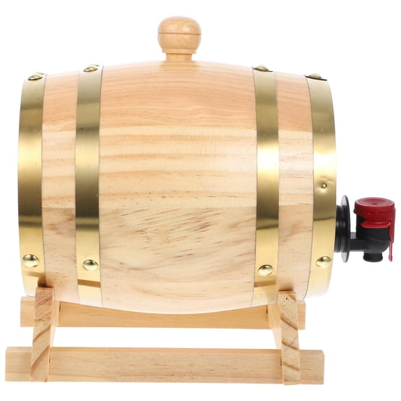 Pretyzoom 1 Set Wooden Barrel Beige Wood Wine Barrel Desktop Decor for Home Use