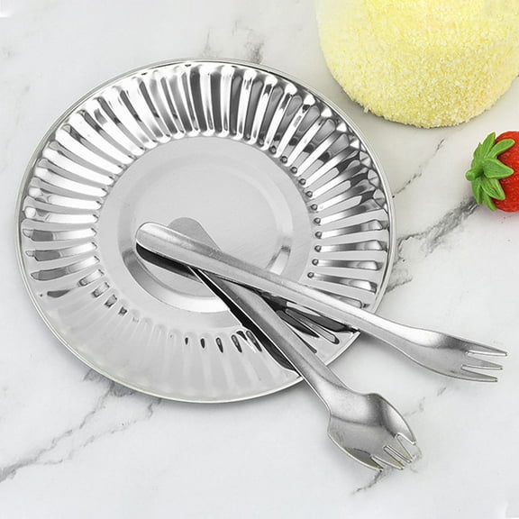 Pretyzoom Portable Silverware Set Stainless Steel 1 Set Silver