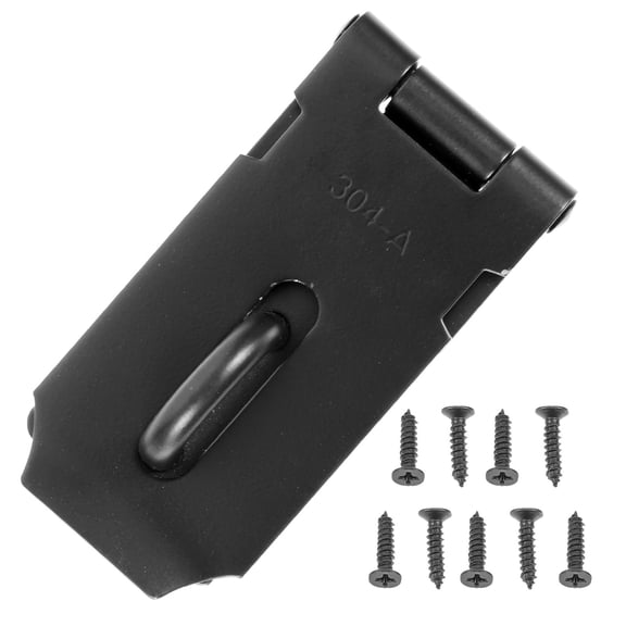 Pretyzoom 1Set Black Stainless Steel Hasp Lock Multi Function Cabinet Door Window Lock for Security