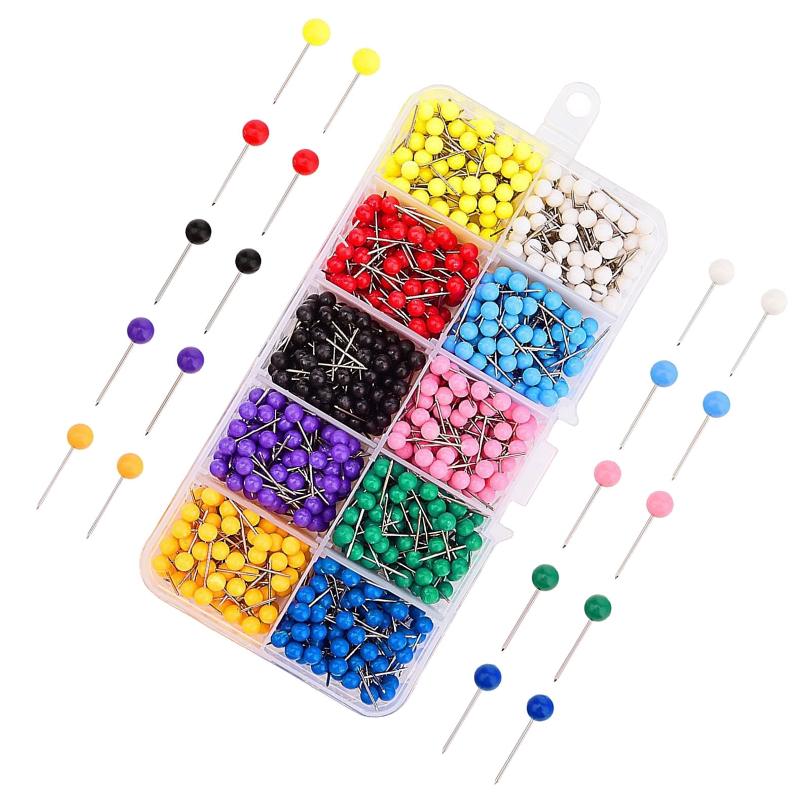 Pretyzoom 1000Pcs Portable Assorted Color Decorative Push Pins for ...