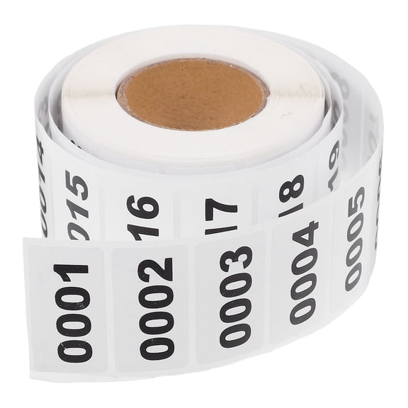 Pretyzoom Self Adhesive Number Labels White Rectangular Stickers for Office Inventory and Storage Organization