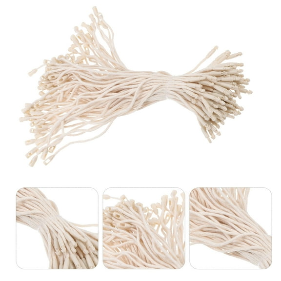 Pretyzoom 1000Set Round Cloth Strings Cotton Tag Rope for Gift Cards Fastening in Retail