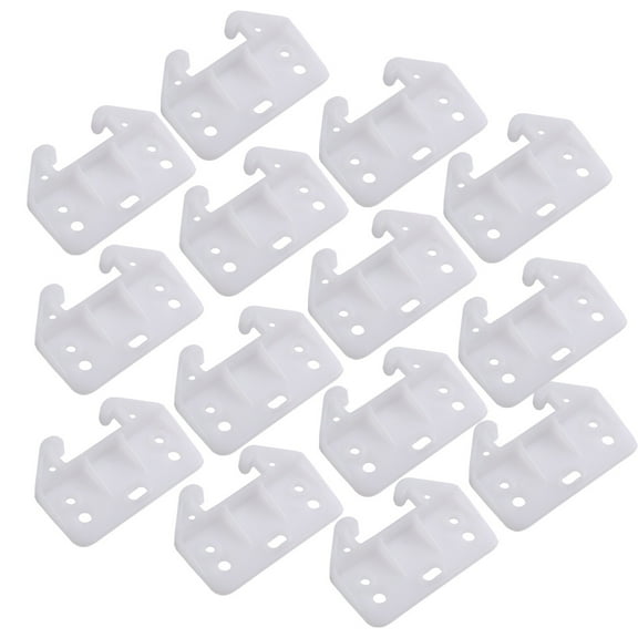 Pretyzoom 100Pcs White Drawer Guide Bracket Replacement for Bathroom Office and Display Cabinets