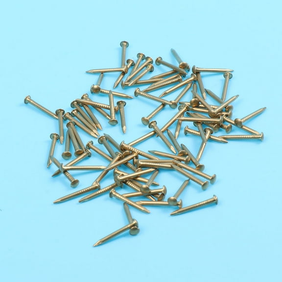 Pretyzoom 100Pcs Golden Copper Furniture Tacks for Upholstery Decorative Nails and Hardware Accessories