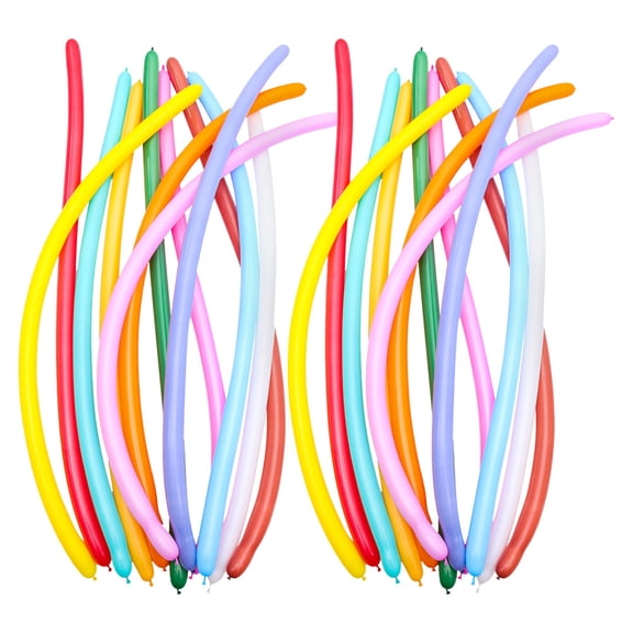 Pretyzoom 100Pcs Balloon Kit with Multi Colored Long Balloons for Birthday Party Wedding Decorations and DIY Crafts