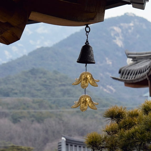 Pretyzoom 10Pcs Golden Plastic Wind Chime Parts Bead Caps for Home Decoration