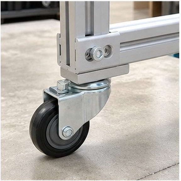 Pretyzoom 10Pcs Aluminum Extrusion Caster Mount Plated Silver T Slot Bracket for Frame Stability
