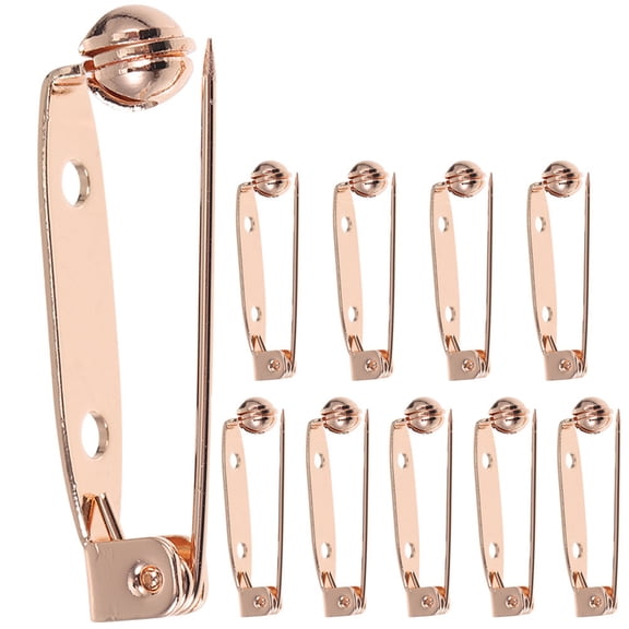 Pretyzoom Golden Copper Brooch Lock Bar Pins Easy to Fix with Safety Catch