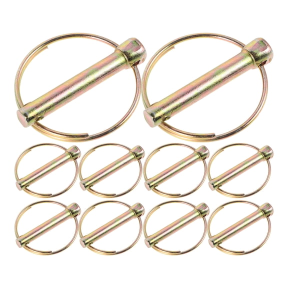 Pretyzoom 10Pcs Trailer Hitch Pin Clips with Ring for Farm Tractor Mower Durable Steel
