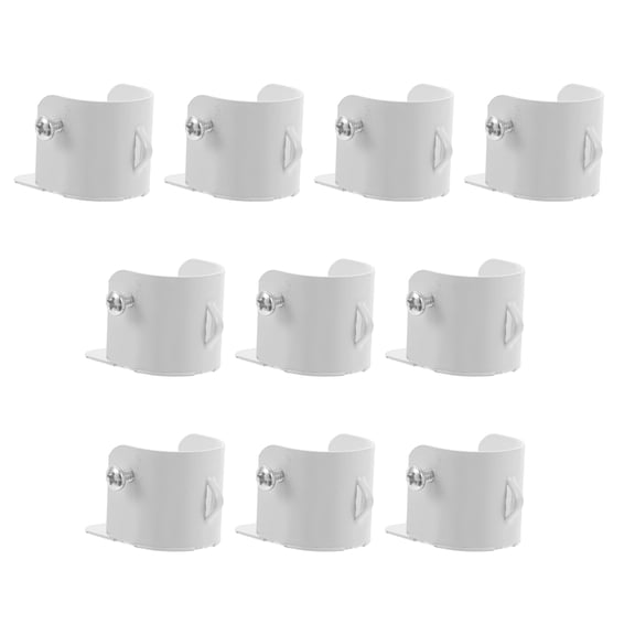 Pretyzoom 10Pcs Stainless Steel Closet Rod Bracket White Multipurpose Pole Holder for Home Use