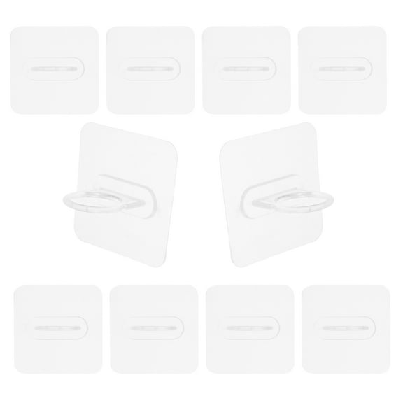 Pretyzoom 10Pcs Self Adhesive Wall Hooks for Curtain Rods Kitchen Bathroom No Damage