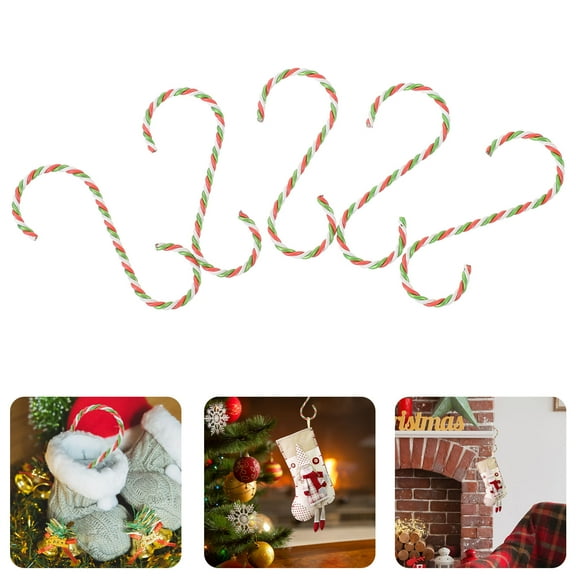 Pretyzoom 10Pcs Christmas Hanging Hooks Metal Stocking Holders for Mantel and Ornament Display
