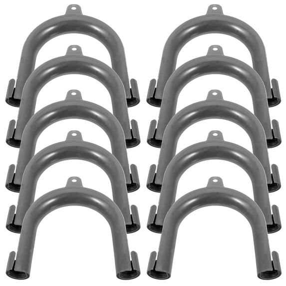 Pretyzoom 10Pcs Washing Machine Drain Hose Guide U Bracket Hook Dark Grey PP Material for Home Use