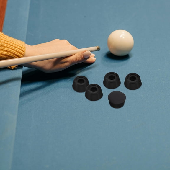 Pretyzoom Universal Fit Black Rubber Pool Cue Bottom Guard Easy to Use 10Pcs