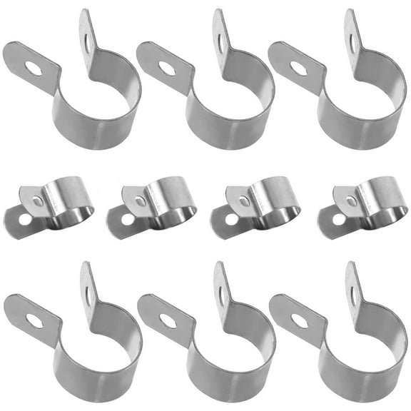 Pretyzoom 10pcs Heavy Duty Pipe Clips U Bracket for Tough Conditions Stainless Steel