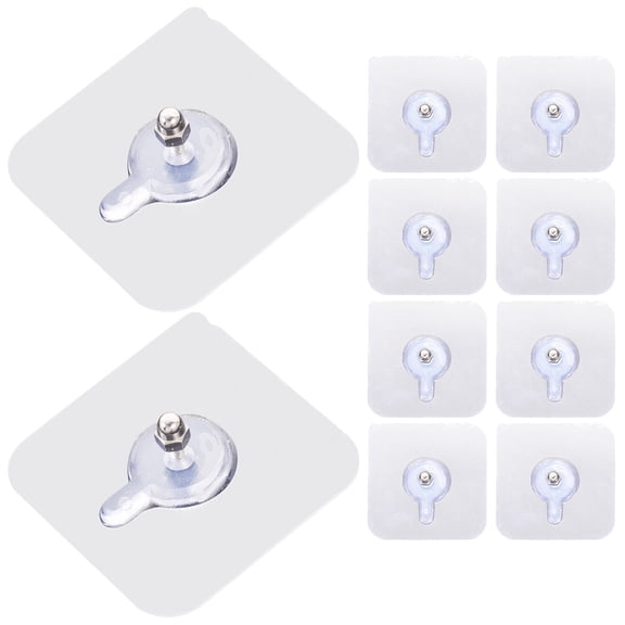 Pretyzoom 10Pcs Transparent Non Trace Hooks Picture Hanging Kit for Hardwall Drywall Use