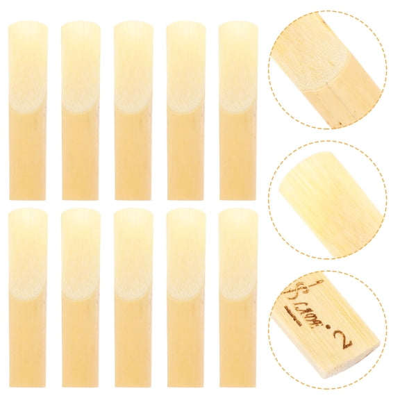 Pretyzoom 10Pcs Lightweight Sax Reeds for Tenor Saxophone and Clarinet Musical Instrument Accessories