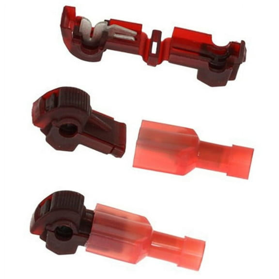 Pretyzoom 10Pcs Brass Galvanized Terminal Connectors Red for Automotive Cable Tap Connection