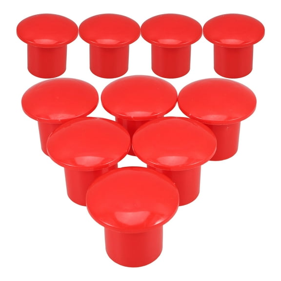Pretyzoom Construction Rebar Safety Caps Red Rebar Protection Cap PP 12 Pcs For Safety Protection