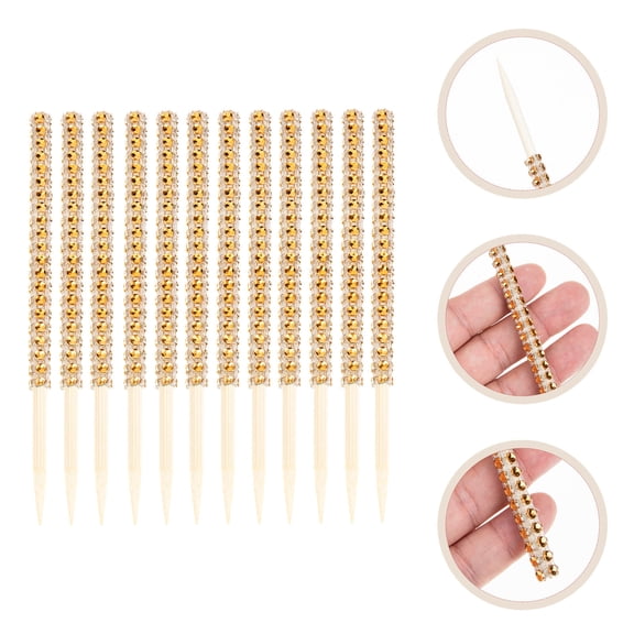 Pretyzoom Yellow Wooden Decorative Lollipop Sticks for Party and Home Decor